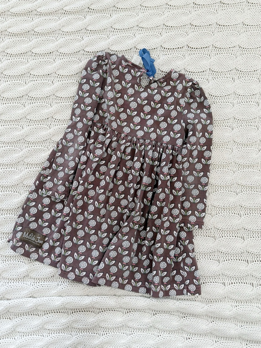 Matilda Jane Brown Leaf-Print Long Sleeve Dress - Picture 2 of 3